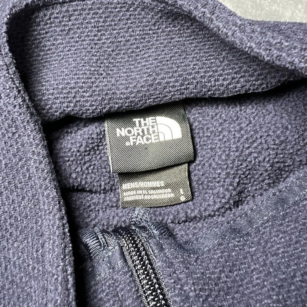The North Face Sweater Mens Large Navy Blue Long Sleeve 1/4 Zip Fleece Pullover